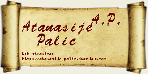 Atanasije Palić vizit kartica